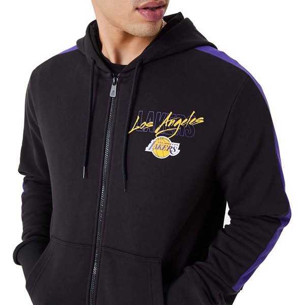 New Era Los Angeles Lakers - Felpa con cappuccio da uomo, colore: Nero