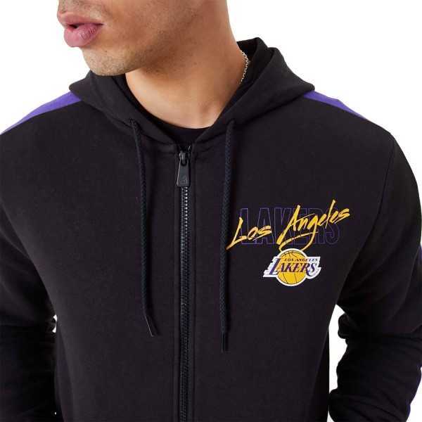 New Era Los Angeles Lakers - Felpa con cappuccio da uomo, colore: Nero