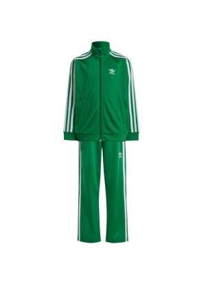 Completo Adidas Tuta Adicolor Firebird Kids Verde e Bianco IY4803